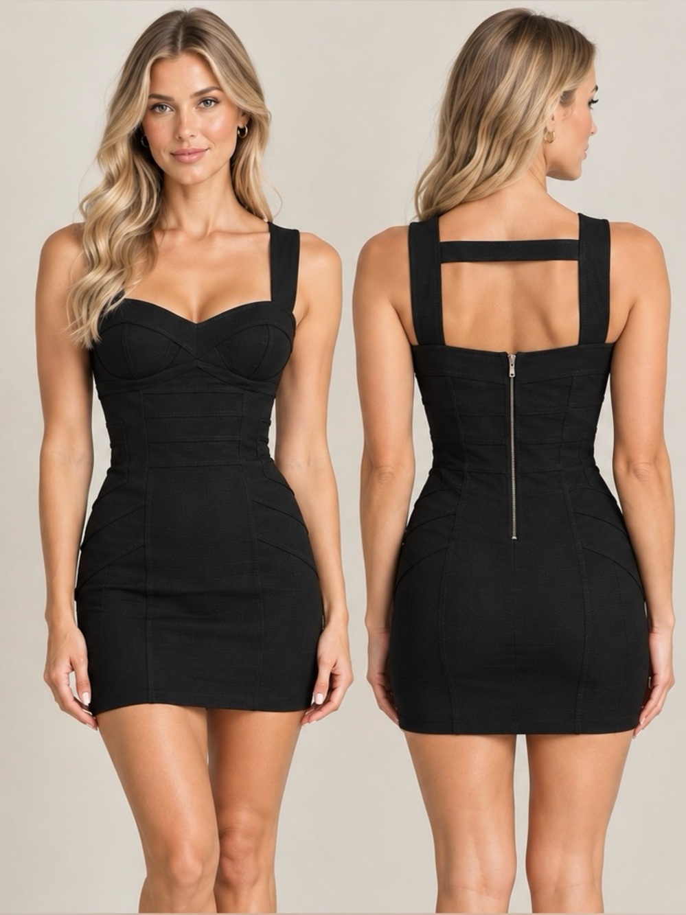 Rampage Black Bodycon Dress with Sweetheart Bust